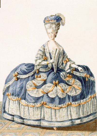 Robe de bal de la cour royale, gravée par Le Roy, planche de 